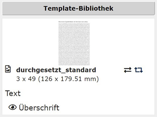 Standardtemplate durchgesetzt