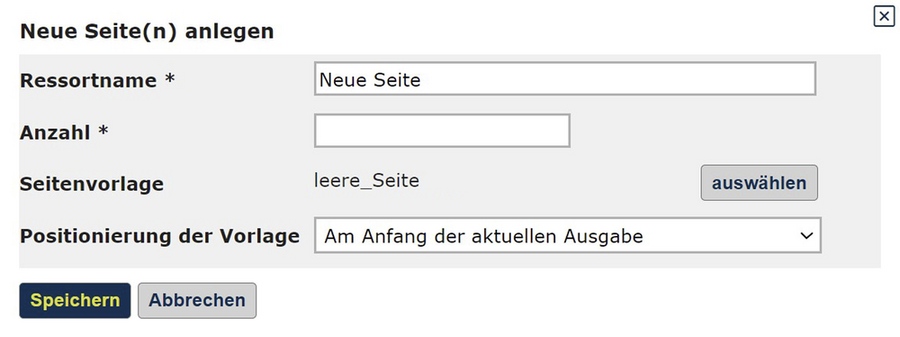 Neue seite anlegen