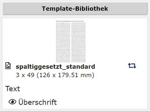 Standardtemplate spaltiggesetzt