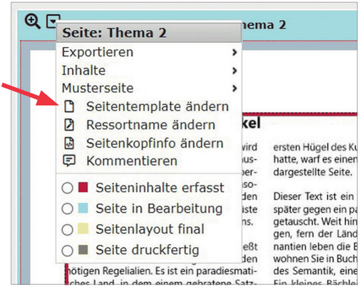 Seitenoptionen