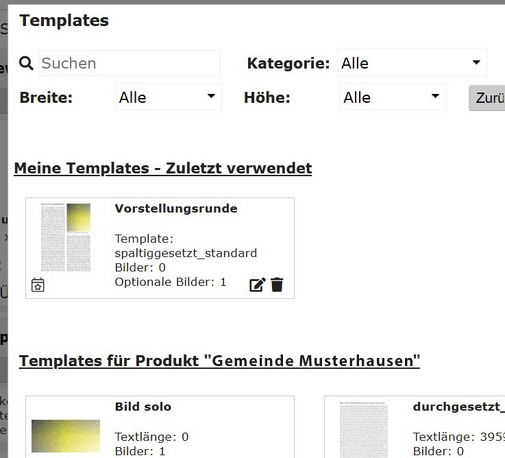 Meine templates