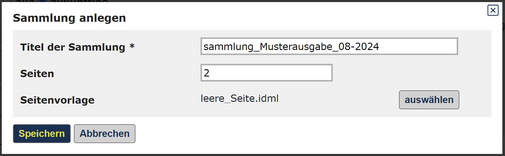 Sammlung anlegen