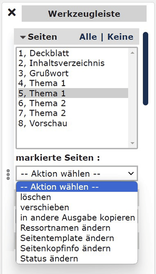 Aktion waehlen