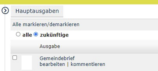 Ausgabe uebersicht